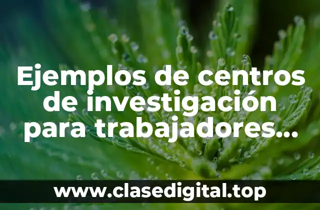 Ejemplos de centros de investigación para trabajadores sociales