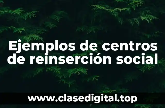 Ejemplos de centros de reinserción social