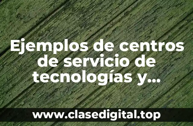 Ejemplos de centros de servicio de tecnologías
