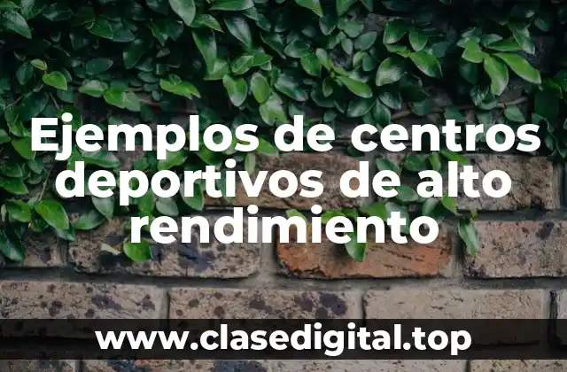 Ejemplos de centros deportivos de alto rendimiento