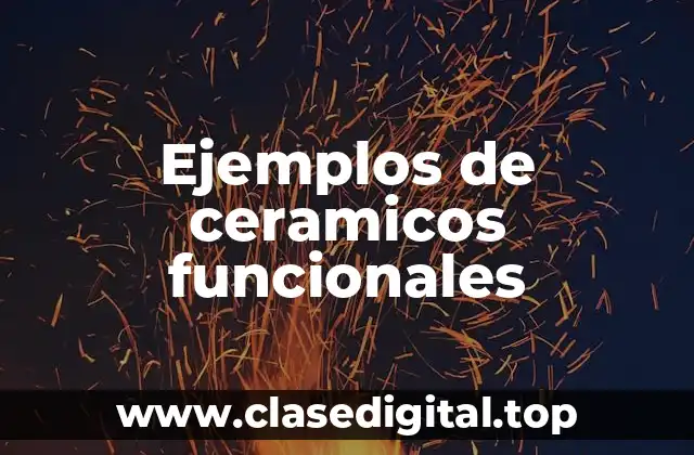 Ejemplos de ceramicos funcionales