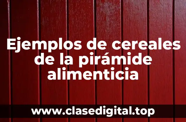 Ejemplos de cereales de la pirámide alimenticia