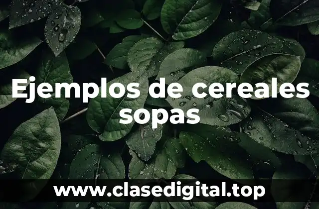 Ejemplos de cereales sopas