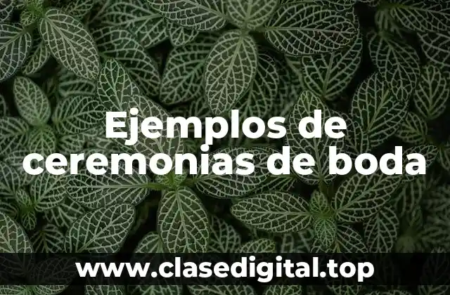 Ejemplos de ceremonias de boda