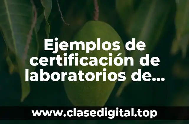 Ejemplos de certificación de laboratorios de calibración