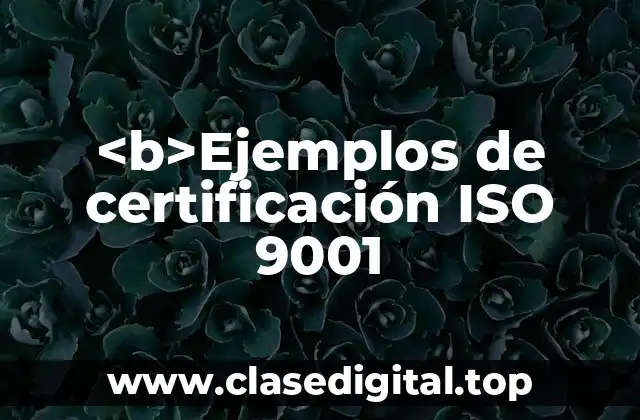 Ejemplos de certificación ISO 9001:2008