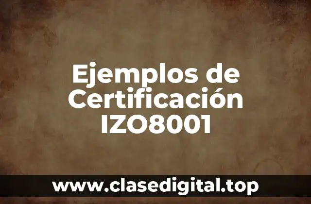 Ejemplos de Certificación IZO8001