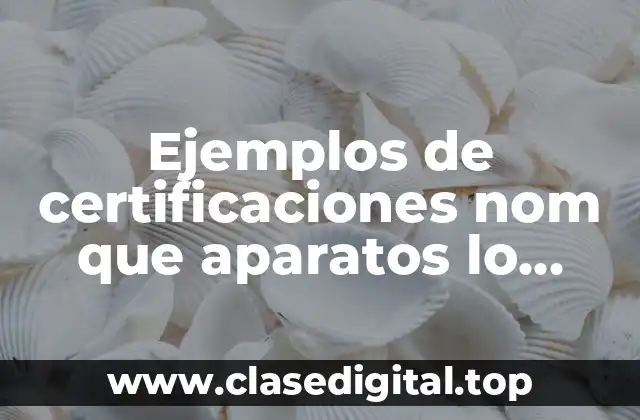Ejemplos de certificaciones nom que aparatos lo llevan