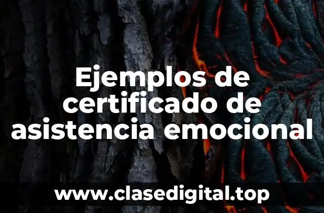 Ejemplos de certificado de asistencia emocional
