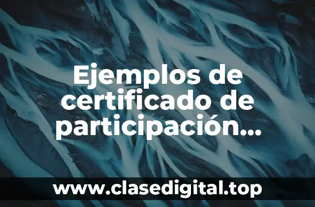 Ejemplos de certificado de participación emitido por institución