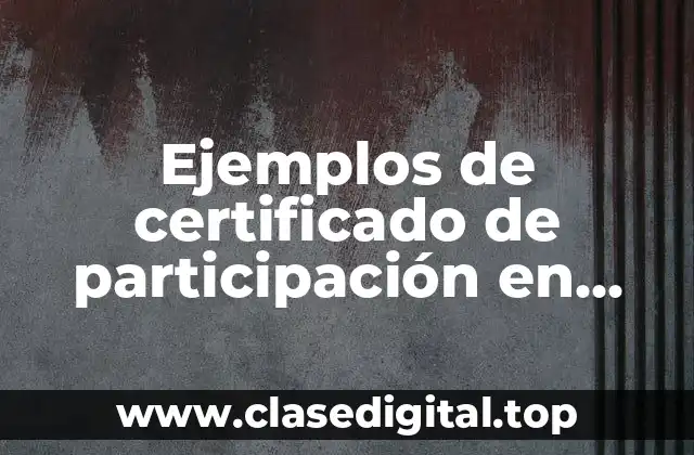 Ejemplos de certificado de participación en México importancia