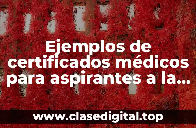 Ejemplos de certificados médicos para aspirantes a la milicia