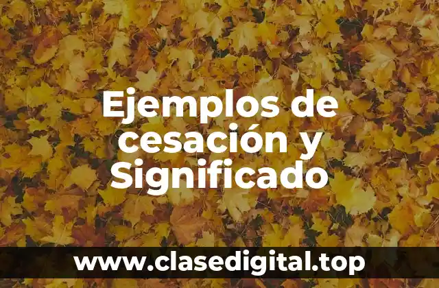 Ejemplos de cesación