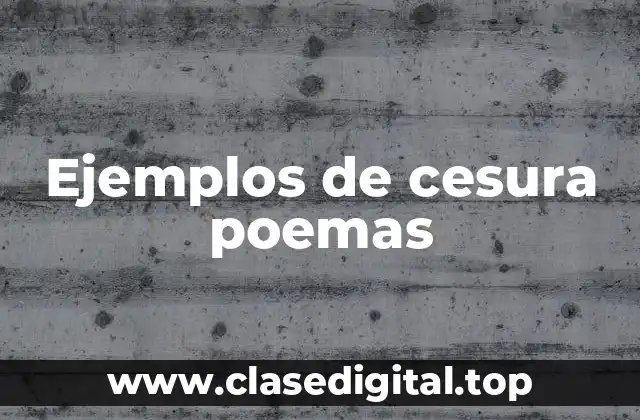 Ejemplos de cesura poemas