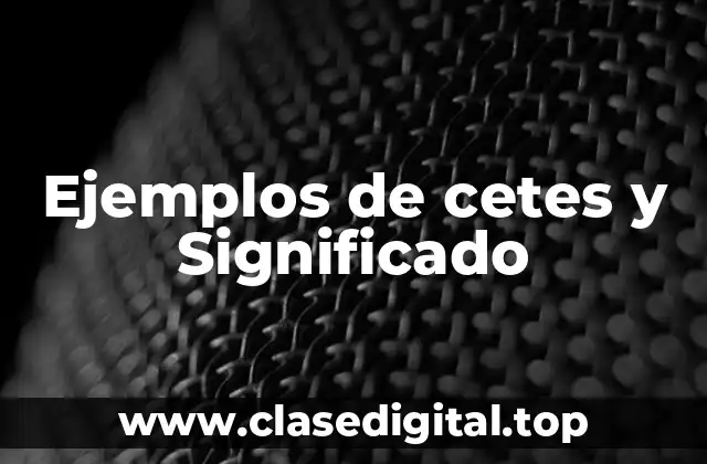 Ejemplos de cetes y Significado