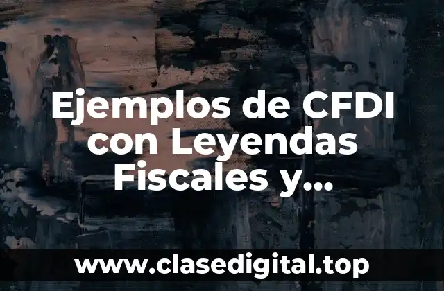 Ejemplos de CFDI con Leyendas Fiscales y Significado