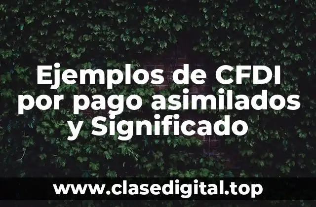 Ejemplos de CFDI por pago asimilados y Significado