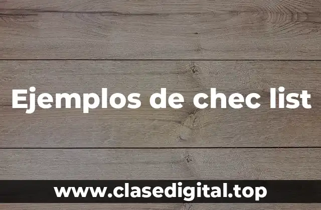 Ejemplos de chec list