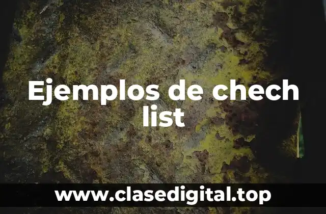 Ejemplos de chech list