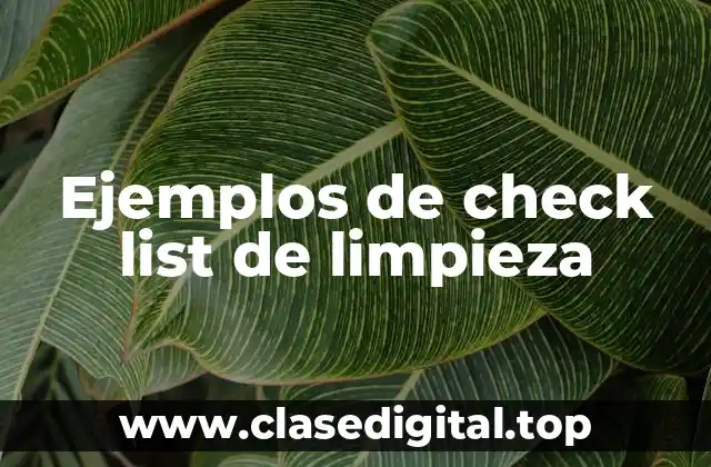 Ejemplos de check list de limpieza