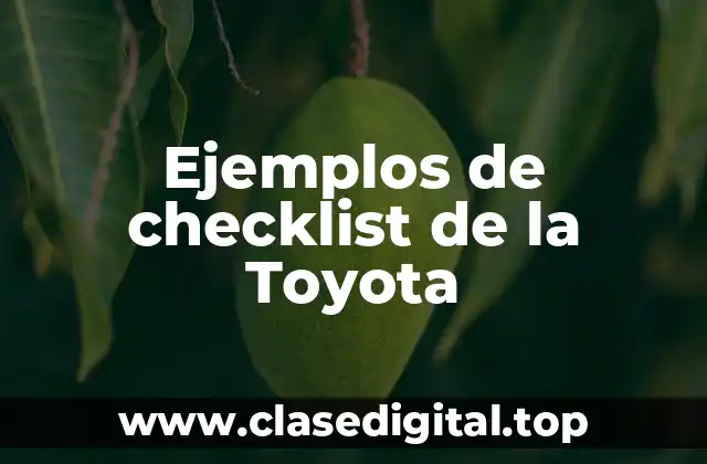 Ejemplos de checklist de la Toyota
