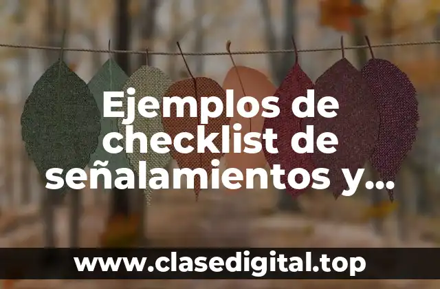 Ejemplos de checklist de señalamientos y Significado