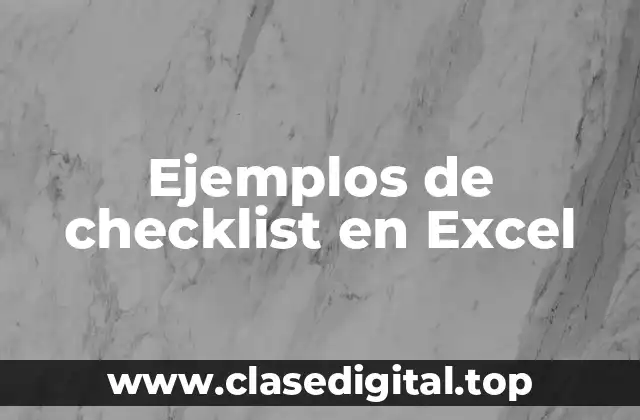 Ejemplos de checklist en Excel