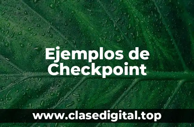 Ejemplos de Checkpoint