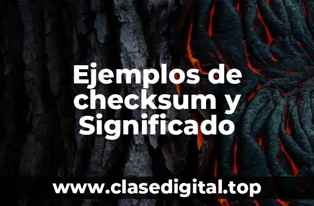 Ejemplos de checksum y Significado