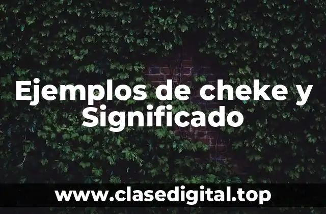 Ejemplos de cheke y Significado