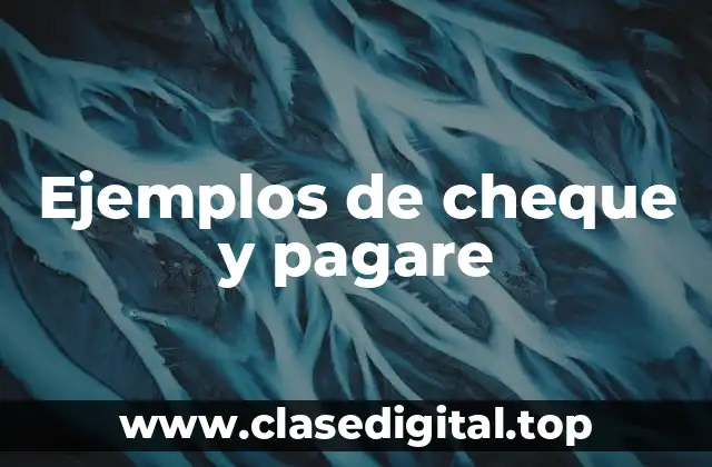 Ejemplos de cheque y pagare