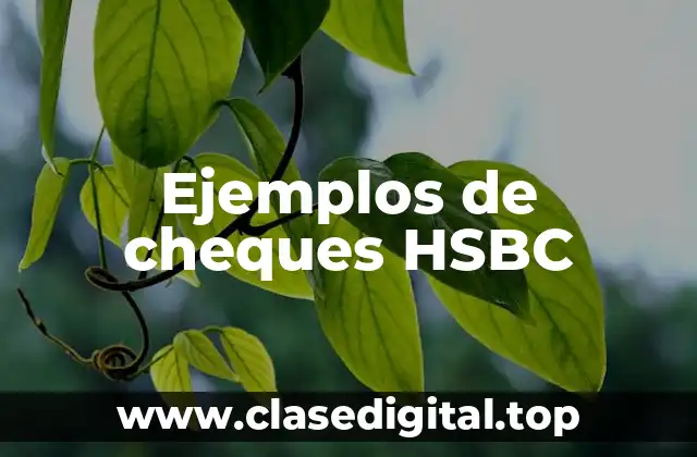 Ejemplos de cheques HSBC