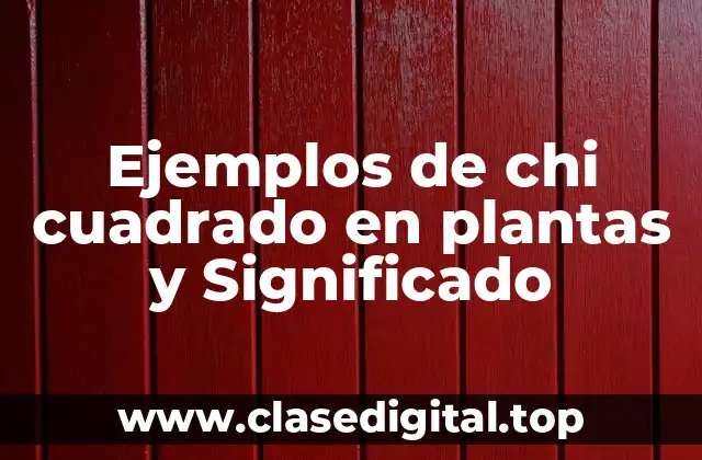 Ejemplos de chi cuadrado en plantas y Significado