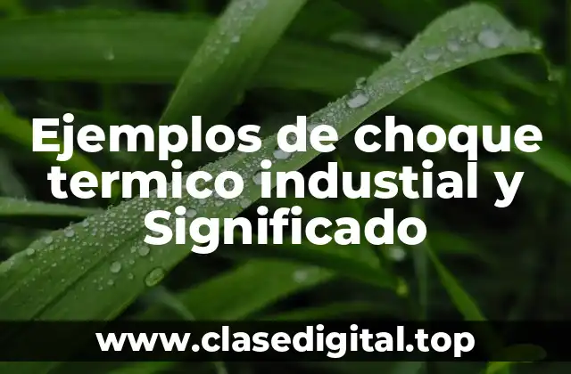 Ejemplos de choque termico industial y Significado