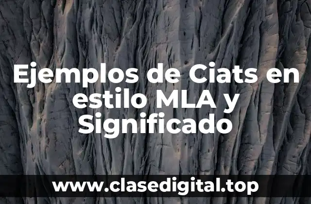 Ejemplos de Ciats en estilo MLA