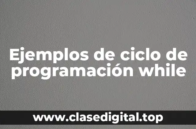 Ejemplos de ciclo de programación while
