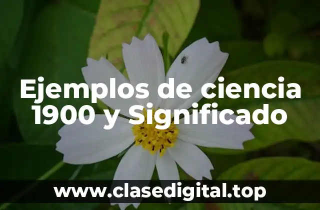 Ejemplos de ciencia 1900 y Significado