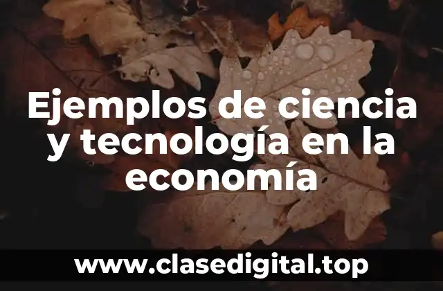 Ejemplos de ciencia y tecnología en la economía