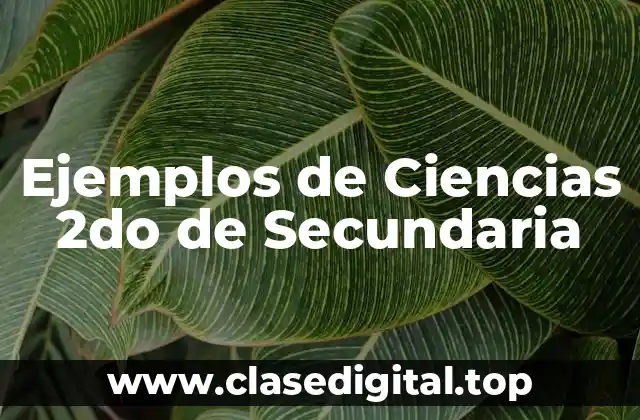 Ejemplos de Ciencias 2do de Secundaria
