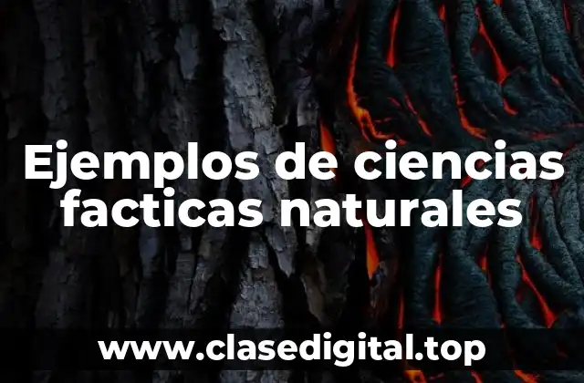 Ejemplos de ciencias facticas naturales