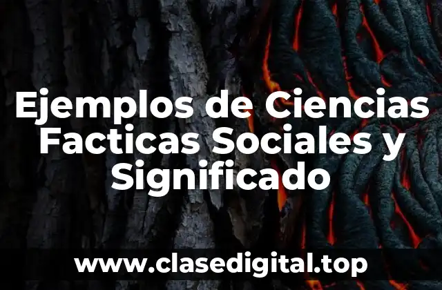 Ejemplos de Ciencias Facticas Sociales y Significado