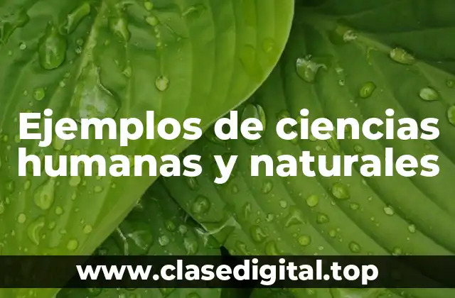 Ejemplos de ciencias humanas y naturales