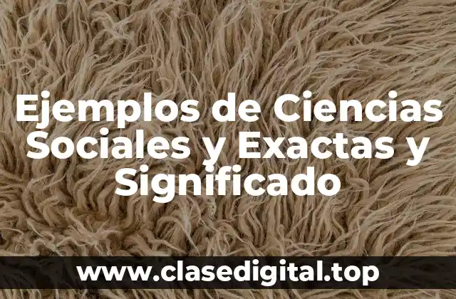 Ejemplos de Ciencias Sociales y Exactas y Significado