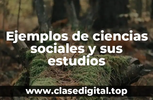 Ejemplos de ciencias sociales y sus estudios