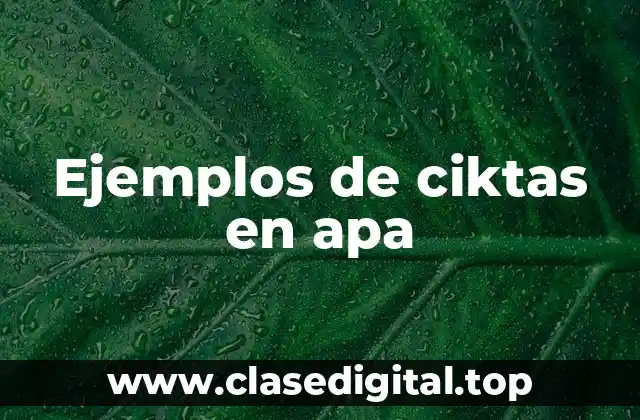 Ejemplos de ciktas en apa