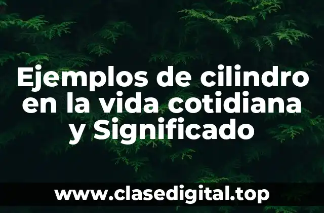 Ejemplos de cilindro en la vida cotidiana y Significado