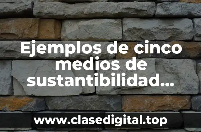 Ejemplos de cinco medios de sustantibilidad ecológicas