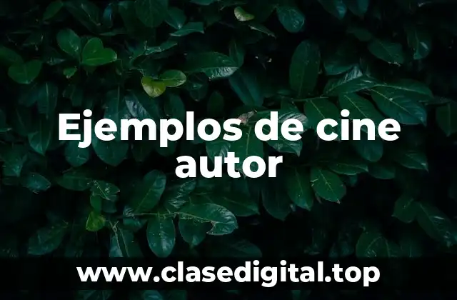 Ejemplos de cine autor