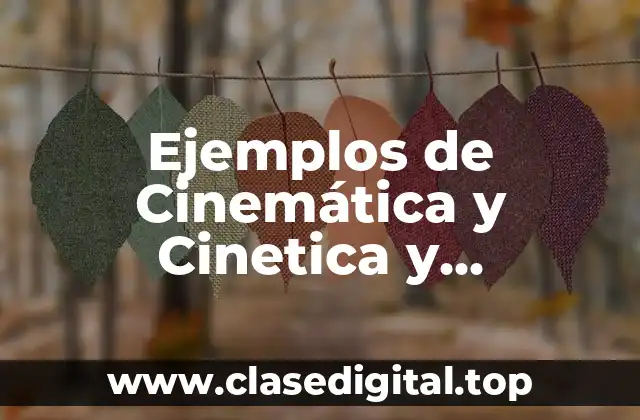 Ejemplos de Cinemática y Cinetica y Significado