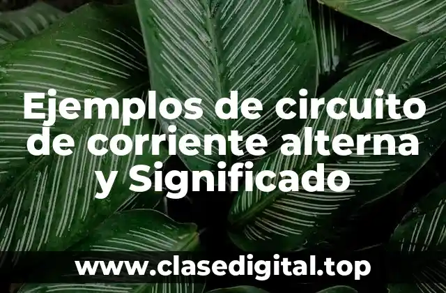 Ejemplos de circuito de corriente alterna y Significado